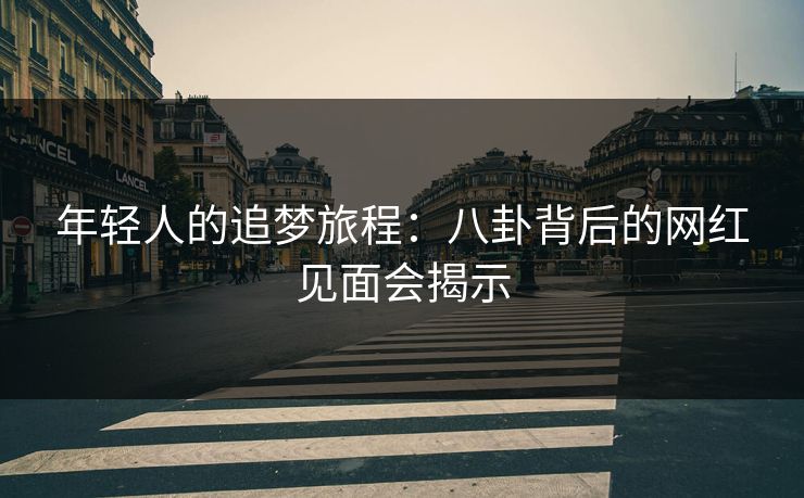 年轻人的追梦旅程：八卦背后的网红见面会揭示